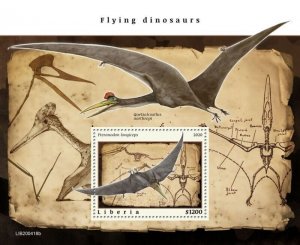 Liberia - 2020 Pteranodon Flying Dinosaur - Stamp Souvenir Sheet - LIB200418b