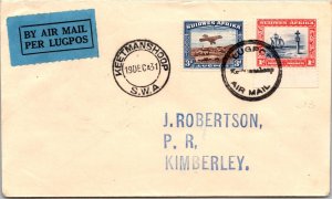 1931 Keetmanshoop South West Africa Air mail FFC First Flight Cover to Kimberly