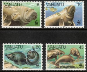 VANUATU 1988 Dugongs/ WWF; Scott 470-73; MNH