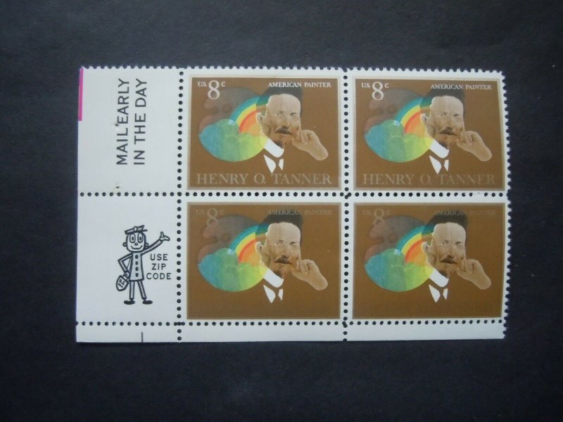 #1486a 8c Henry O Tanner Mr. Zip Block MNH OG VF