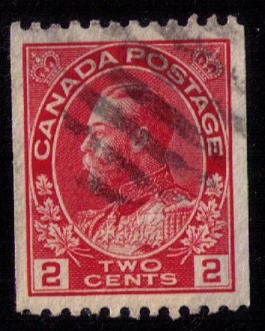 CANADA Sc 132 USED 2c CARMINE  Perf 12 HORIZONTAL.VF/XF