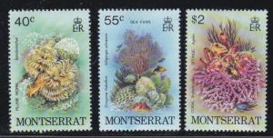 Montserrat # 432-434, corals & Sponges, NH, 1/2 Cat.