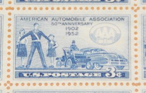 1952 sheet - AAA 50th Anniversary Sc# 1007