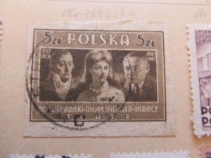 1947 A13P9F197 Polen Polska Poland Poland 5z Imperfect Used Stamp-