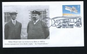 US 3783 First Flight Unknown Cachet FDC Wright Brothers