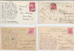 Portugal Early Stationery Postcards x 8 Used ZK1872