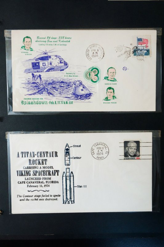 US Early Unsearched Space Program Stamp Covers Collection