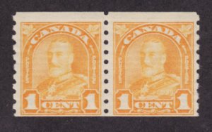 Canada Sc 178 MNH. 1930 1c orange KGV Coil Pair