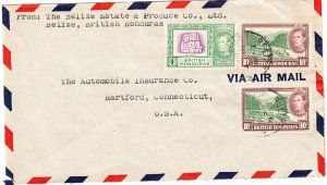 BRITISH  HONDURAS cover postmarked 18 July 1947 - air mail to USA