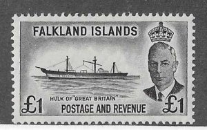 Falkland Islands SC #120 1 pound value OG VF