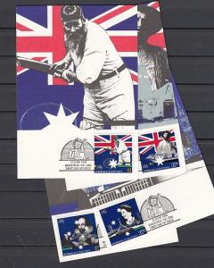 Australia, Scott cat. 1082-1085. Bicentennial Max. Cards. Cricket, Shakespere. ^