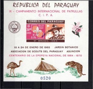 Paraguay 1965 MNH Sc 857a IMPERFORATE souvenir sheet MUESTRA 