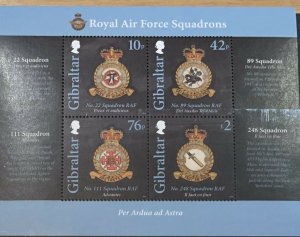 GIBRALTAR 2012 RAF SQUADRONS MINISHEET SGMS1456 UNMOUNTED MINT CAT £13.50