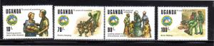 UGANDA #685-688  1989  ALL AFRICAN SCOUT JAMBOREE    MINT VF NH