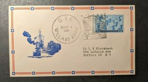 1946 USS Willard Keith 4th of July Cover to Buffalo, New York