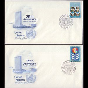 UN-NEW YORK 1980 - FDCs - 322-3 UN 35th Set of 2