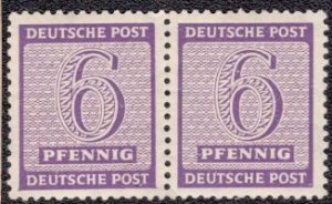 Germany DDR Russian Occupation West Saxony 1945 -  14N4 MNH Watermark Y