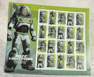 US 2022 Forever Buzz Lightyear #5712 pane of 20 mint