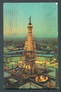 1966 World's Tallest Christmas Tree Postcard - Indianapolis, Indiana