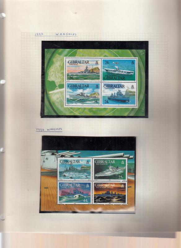 GIBRALTAR 2ND WORLD WAR WARSHIPS MINI-SHEETS 1993-1997 UMM/MNH