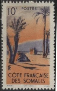Somali Coast 248 (mh) 10c Danakil tent, vio blue & org (1947)