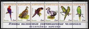 KARJALA - 1999 - Parrots -Perf 9v Sheet-Mint Never Hinged-Private Issue