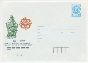 Postal stationery Bulgaria 1992 Columbus - Santa Maria 
