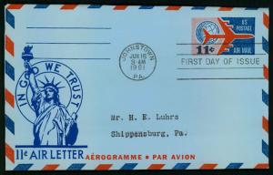#UC35 Air Mail Letter Sheet -  Unknown Cachet