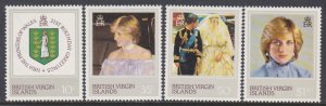430-33 British Virgin Islands Princess Diana Birthday MNH