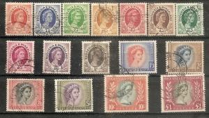 Rhodesia & Nyasaland 141-55 Used 1954-6 Pictorials CV $56.80