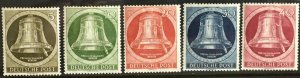 1952 Berlin Re-engraved Freedom Bell Sc# 9N75-9, Complete set MLH