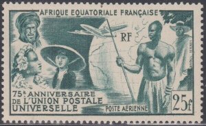 FR EQUATORIAL AFRICA Sc # C34 CPL MNH  AIRMAIL, 75th ANN of the UPU