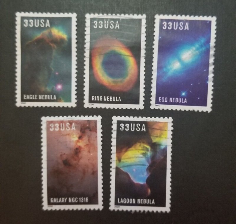 OFF paper US Scott 3384-88 Edwin Powell Hubble 33c (used set of 5) Stamps T6999