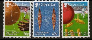 GIBRALTAR SG894/6 1999 LOCAL SPORTING CENTENARIES  MTD MINT