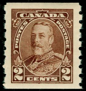 CANADA SG353, 2c Brown Coil stamp, UNMOUNTED MINT. Cat £14.