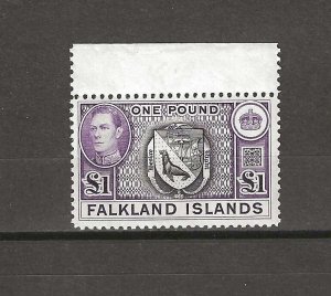 FALKLAND ISLANDS 1938/50 SG 163 Variety SH 93b MNH CERT