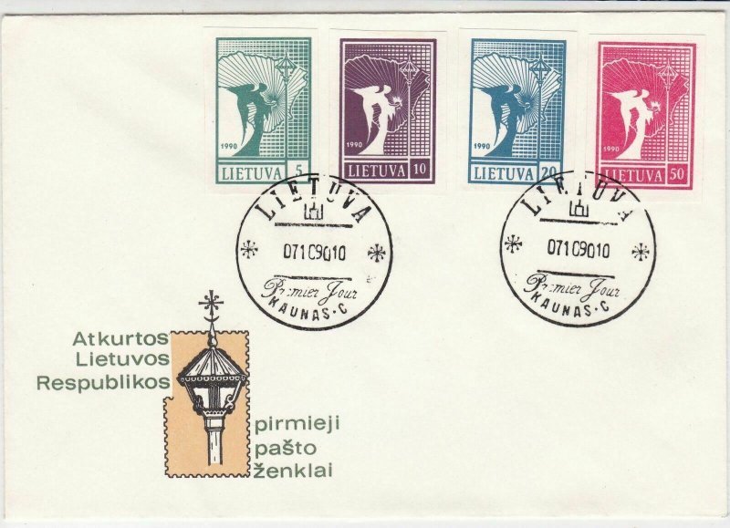 1990 Lithuania Restoration of Lithuanian Republic Lady Stamps FDC Cover Ref29614 