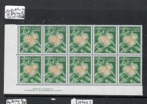 NORFOLK ISLANDS 2/8 FLOWER SG 34 IMPRINT BLOCK OF 4  SG 34 MNH    PP0815H