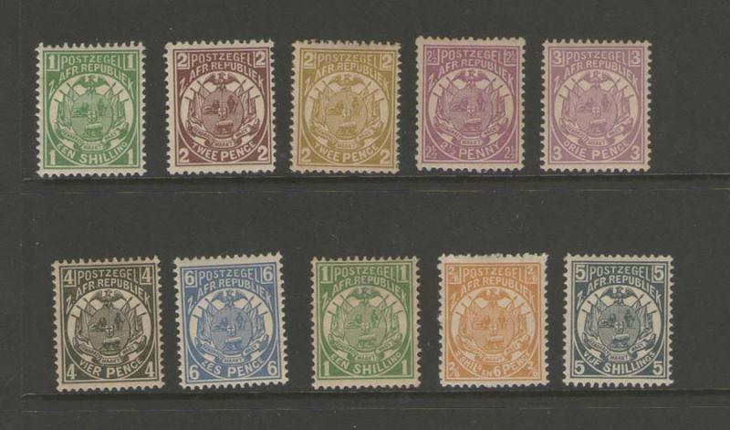 Transvaal South Africa 1885 SG 175-185 MH