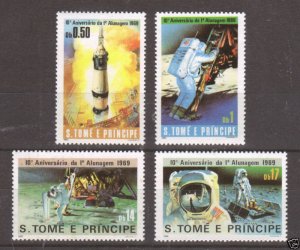 St. Thomas & Prince Sc 578-81 MNH 1980 Moon Landing 1;0