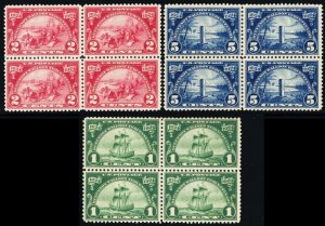 614-16, Mint NH 1-5¢ Values VF Blocks of Four CV $155 - Stuart Katz