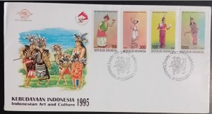 Indonesia FDC Cover 1995. Indonesian Art and Culture Costumes
