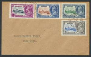 Mauritius Silver Jubilee SG 245-248  SC# 204-207 on envelope  see  scans