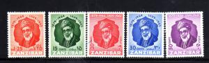 ZANZIBAR #244-248  1954  SULTAN HUAUB   MINT VF NH  a