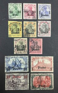 MOMEN: GERMAN COLONIES TURKEY SC #43-54 1906-12 USED LOT #62893