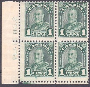 CANADA 1930-31 GV 1c plate block mint......................................B1519