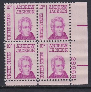 1286 Andrew Jackson Plate Block MNH
