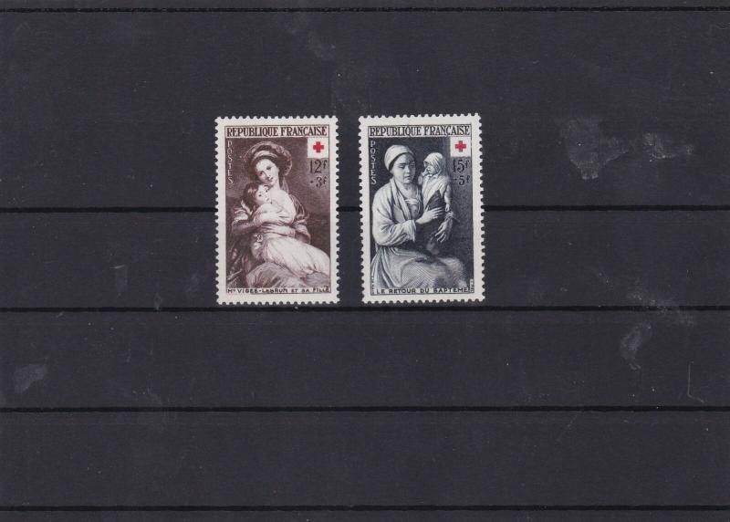 france 1953 red cross fund  mnh  stamps set cat £22  ref 7199