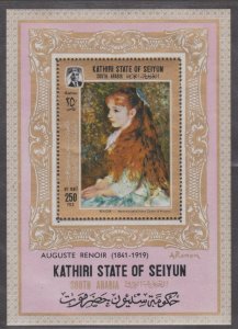 Aden Kathiri State of Seiyun # MI Block 6A,Renoir Painting, Mint NH