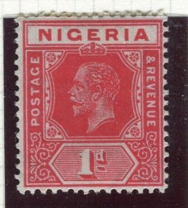 NIGERIA; 1914 early GV issue fine Mint hinged 1d. value